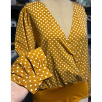 بادی زنانه خال خالی خردلی برند BOOHOO