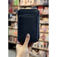 کیف گوشی سرمه ای طرح چرم