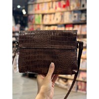 کیف قهوه ای طرح سنگ