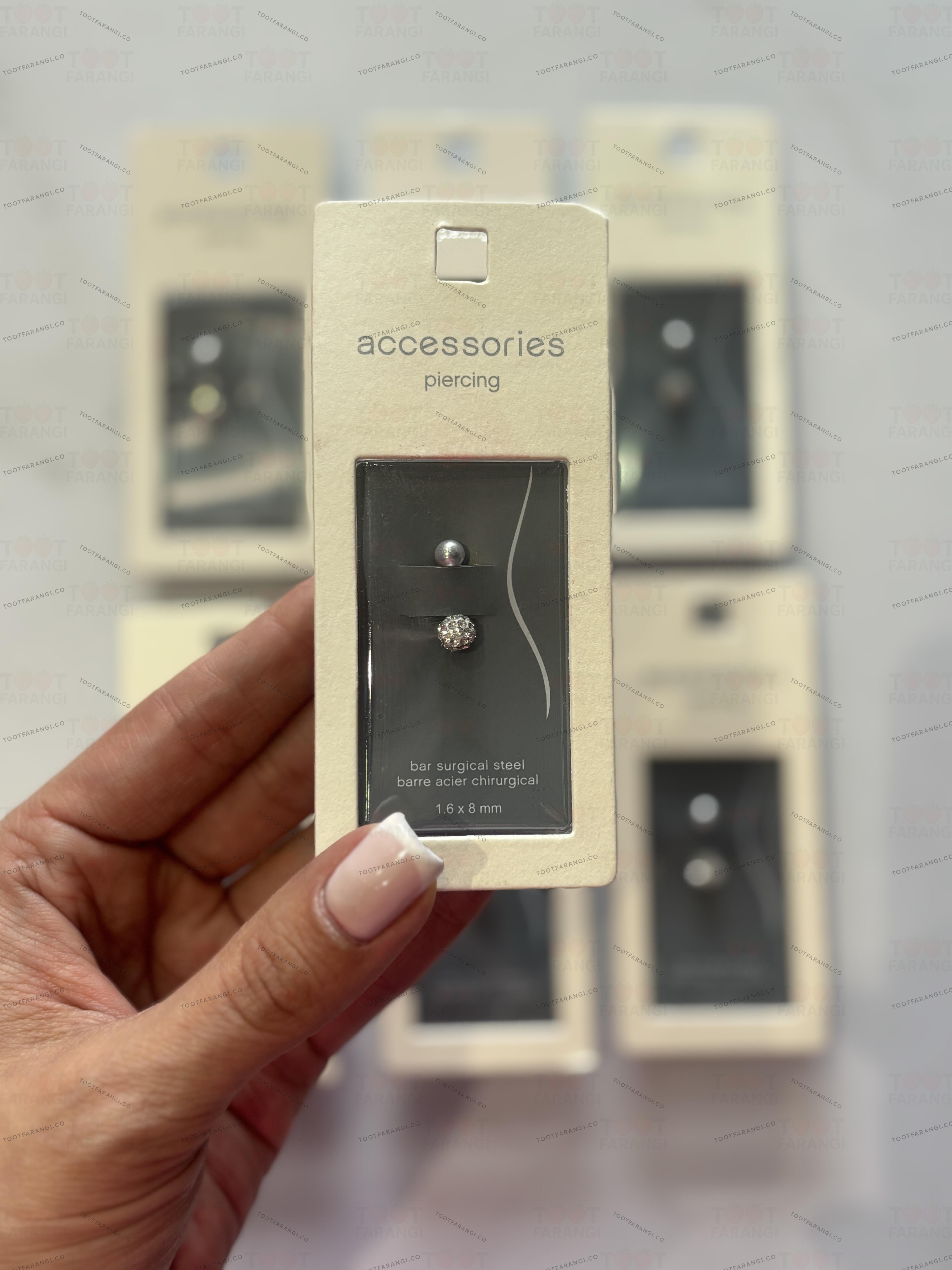 پیرسینگ ناف طرح گوی برند accessories