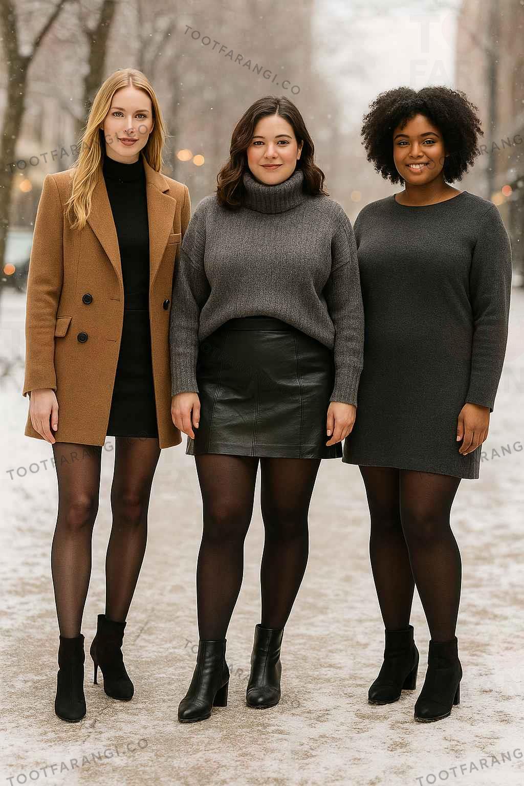 استایل و ستینگ چگونه جوراب&zwnj;شلواری حرارتی را با لباس&zwnj;های زمستانی ترکیب کنیم