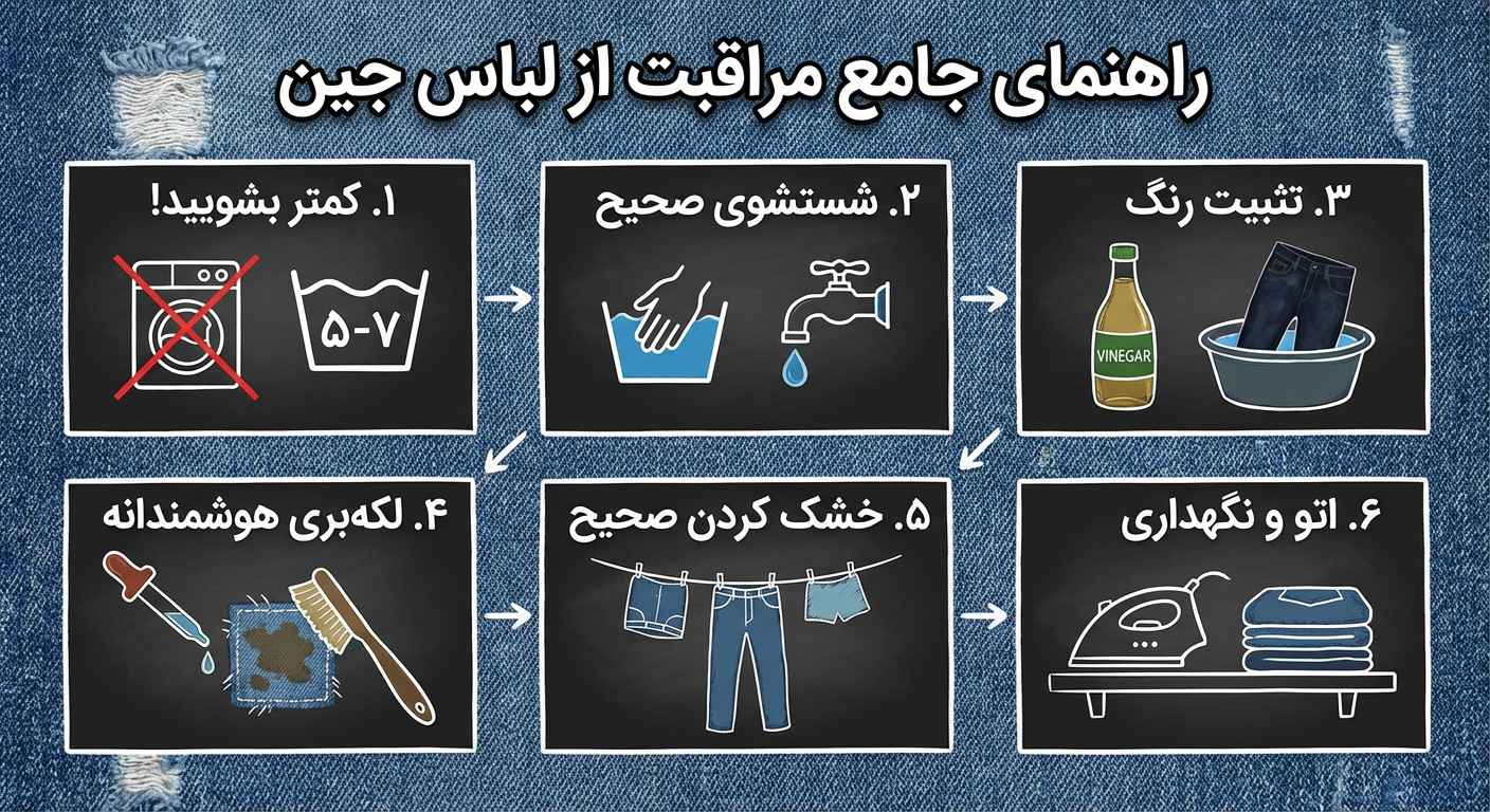 تثبیت رنگ و روش&zwnj;های مؤثر لکه&zwnj;برداری مخصوص جین