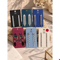 گوشواره آویز مجلسی نگینی SIX
