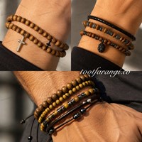 پک دستبند چوبی چند لایه اسپرت