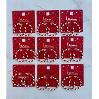 گوشواره رینگی سفید قرمز