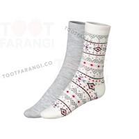 پاپوش طرحدار پک دو عددی سفید طوسی