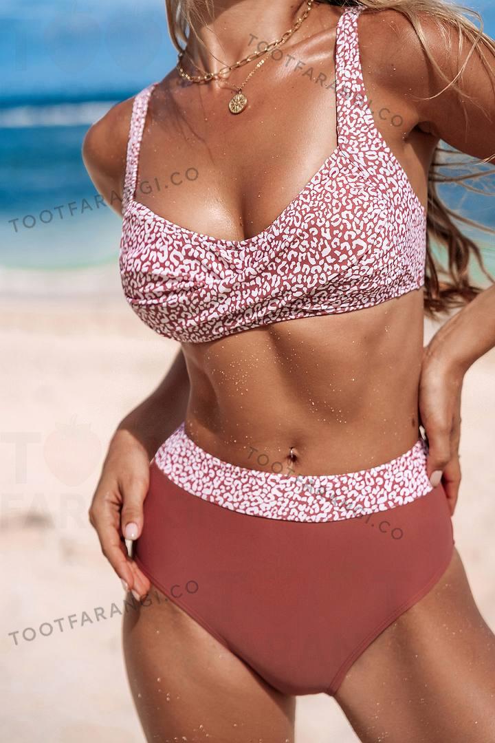 مایو دو تیکه گلبهی خالدار