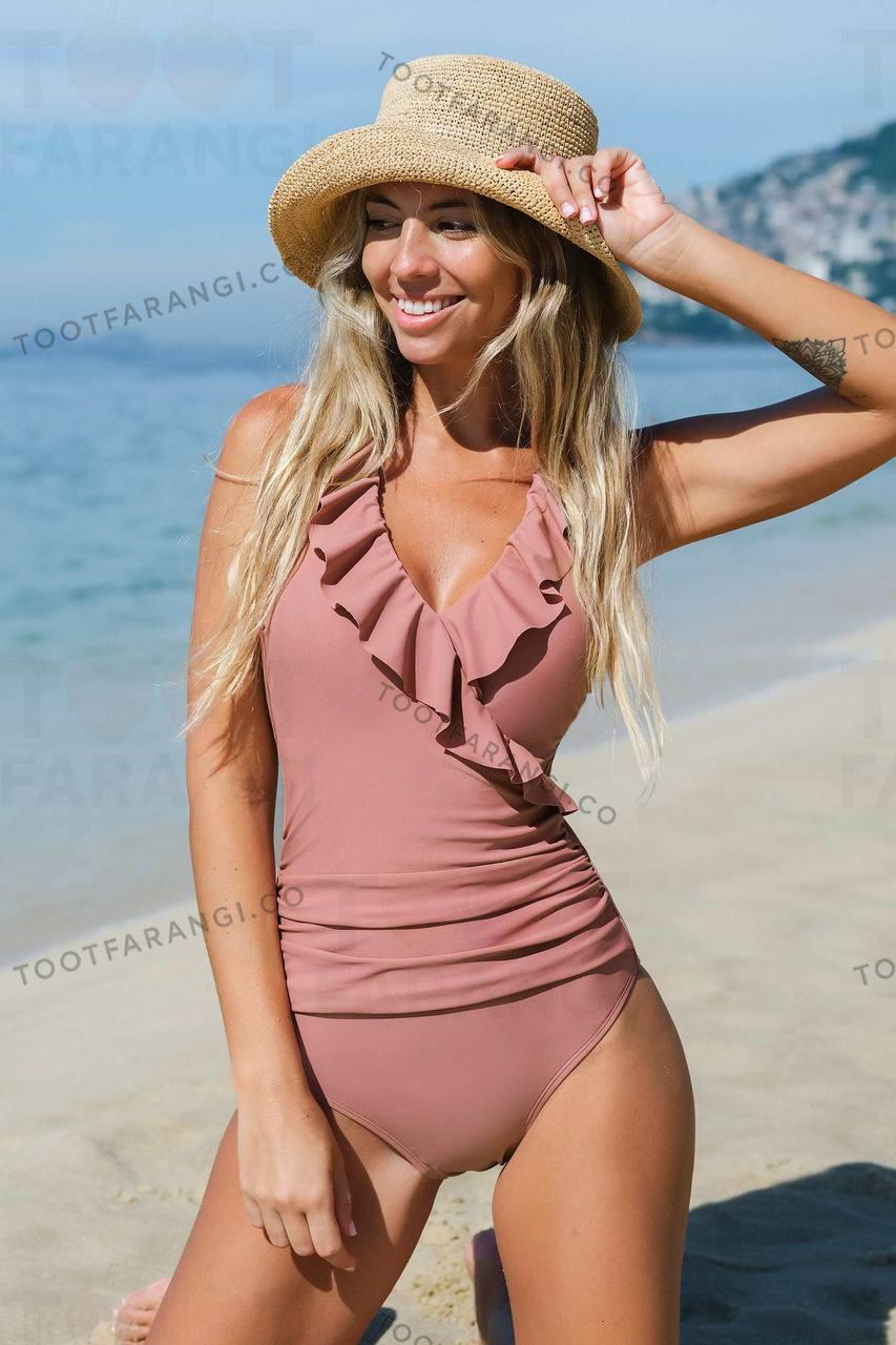 مایو صورتی چین دار