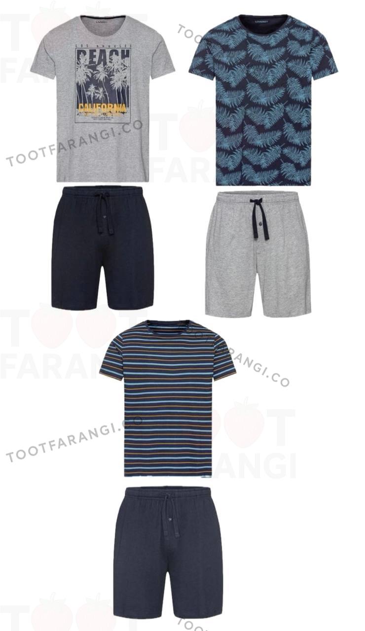 ست تیشرت شلوارک یقه گرد مردانه