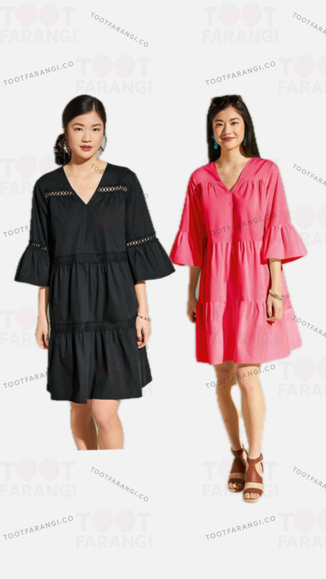 پیراهن چین دار خامه دوزی