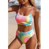 مایو دو تیکه آبرنگی