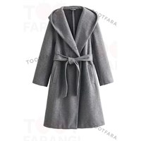 پالتو پشمی کلاه دار