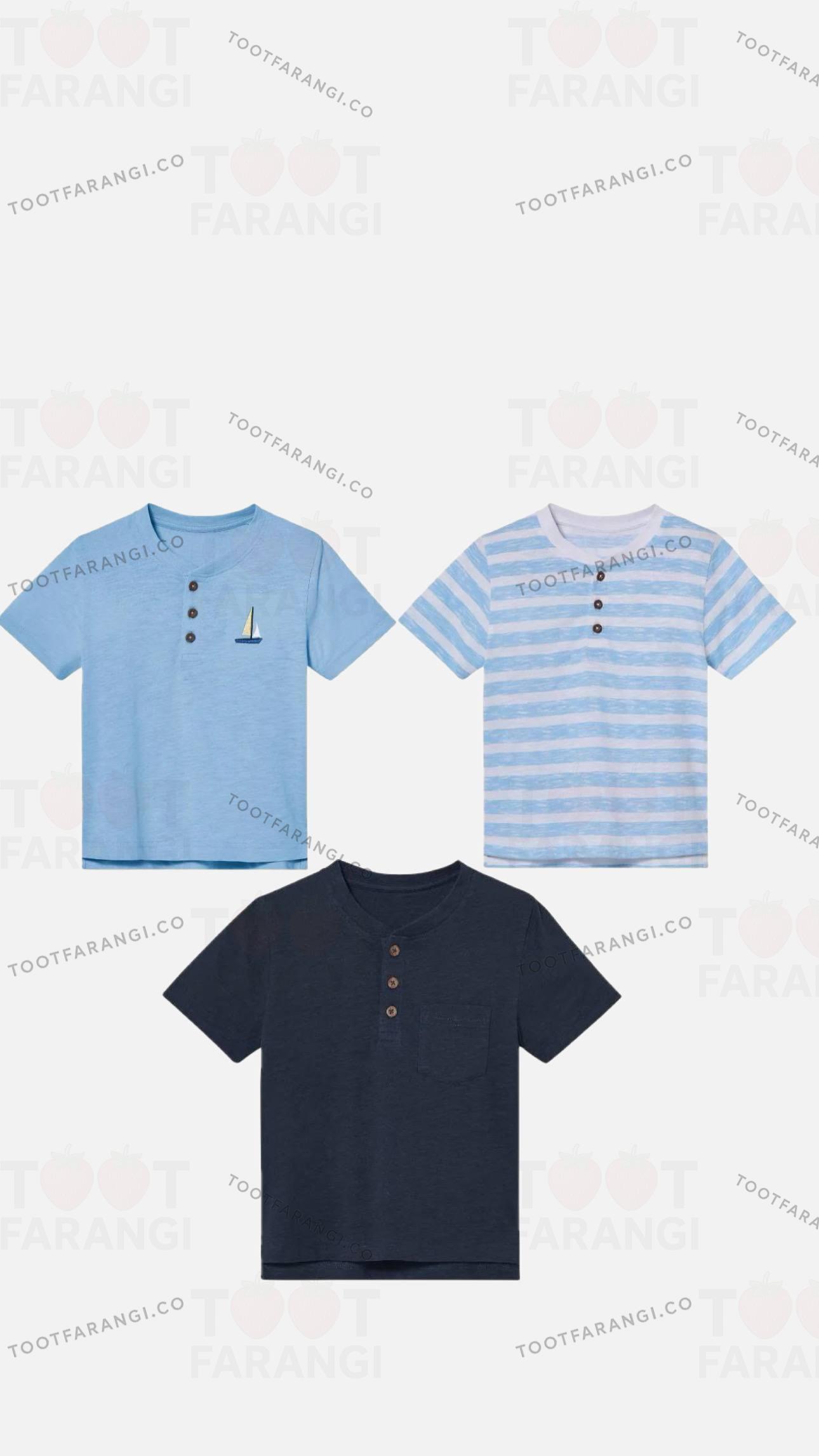 تیشرت سه دکمه بچگانه 