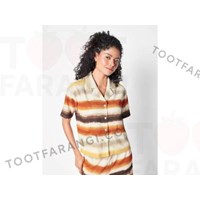 شومیز راه راه جلو دکمه 