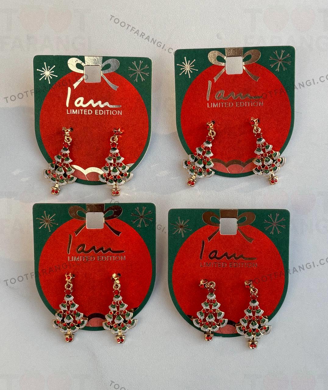 گوشواره طرح درخت منگوله دار 