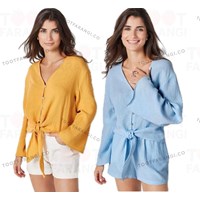 شومیز گره ای جلو دکمه