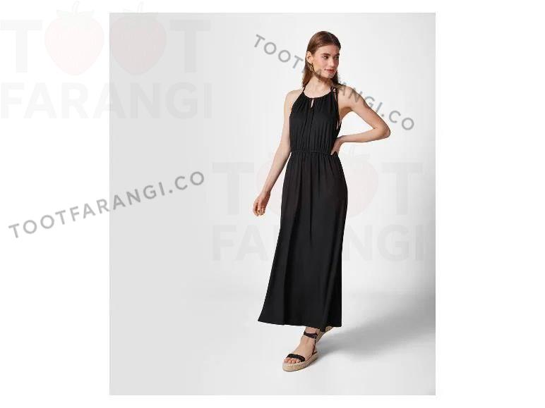 پیراهن ماکسی بندی مشکی کلاسیک