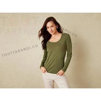 بلوز سبز یقه گرد