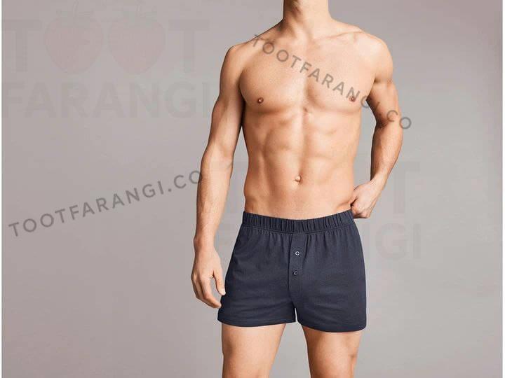 شلوارک مردانه سرمه ای پک 2تایی