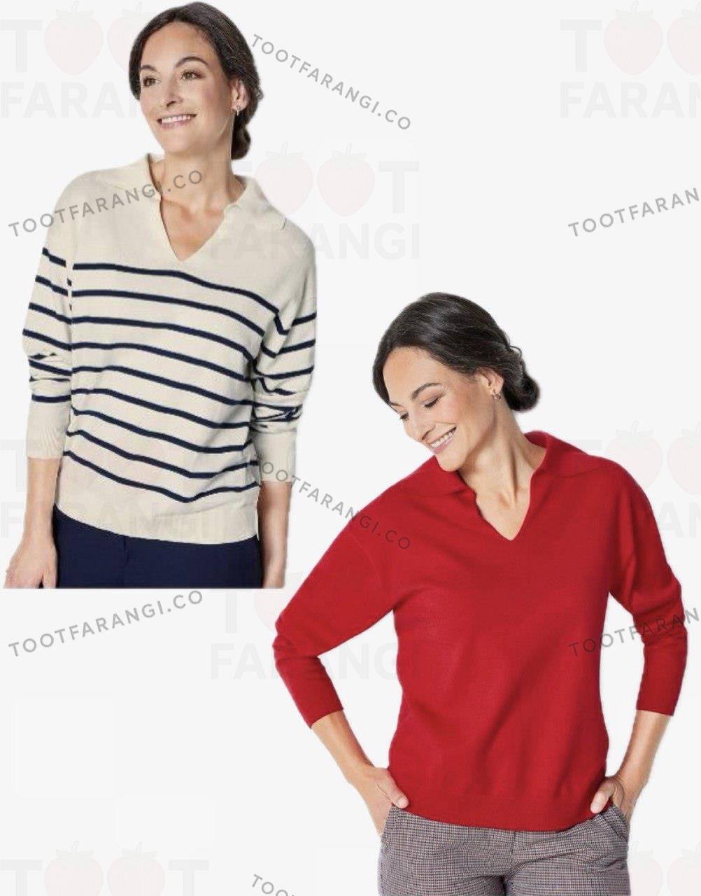 پلیور بافت یقه انگلیسی