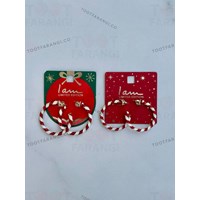 گوشواره رینگی سفید قرمز