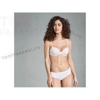 سوتین کاپدار نخی پک دوتایی سفید مشکی