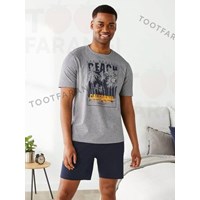 ست تیشرت شلوارک یقه گرد مردانه