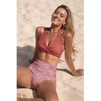 مایو دو تیکه گره ای گلبهی