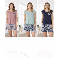 ست تیشرت شلوارک زنانه توری