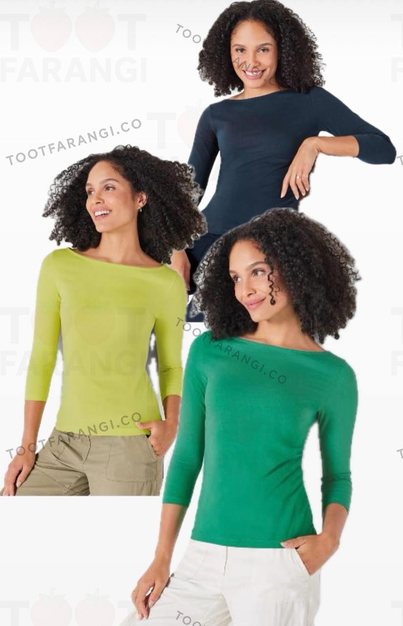 بلوز نخی یقه قایقی