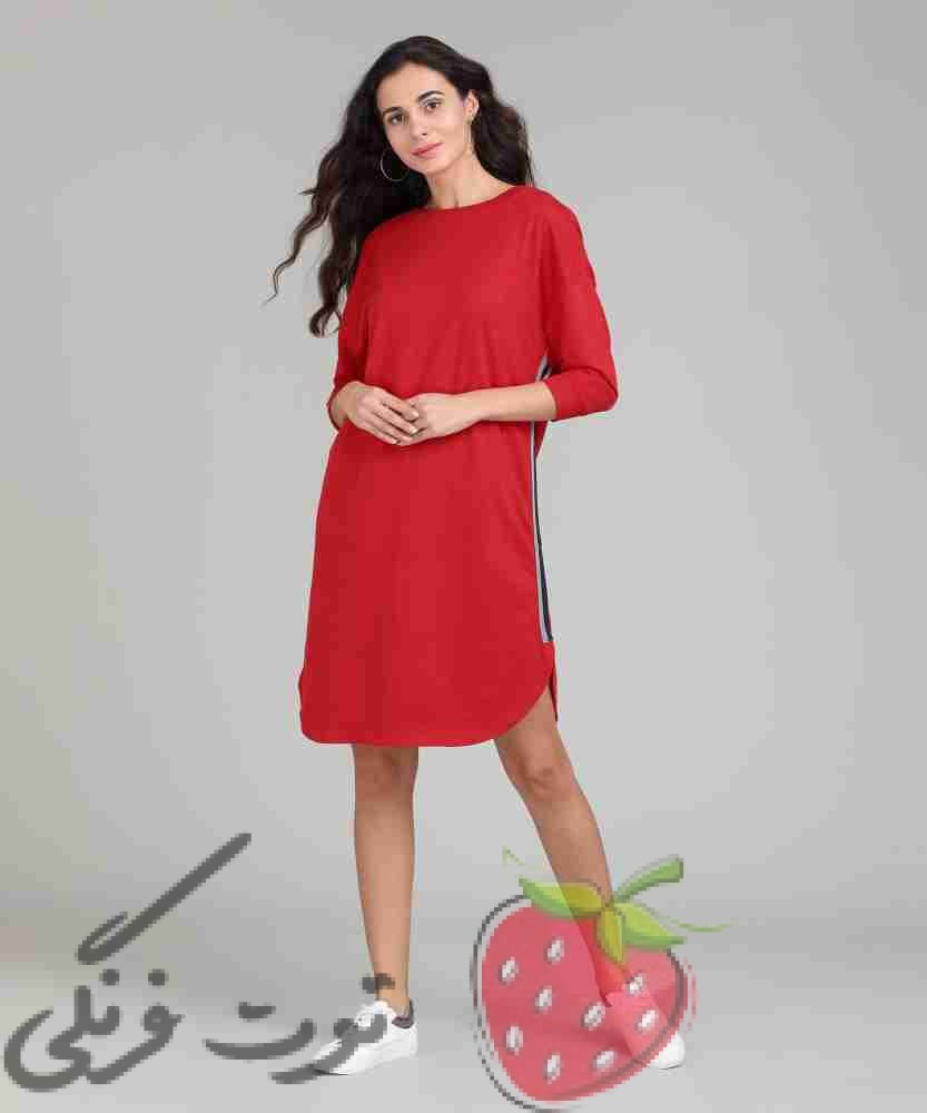 تیشرت لانگ قرمز