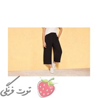 شلوار واید مشکی آبی