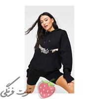 هودی مشکی طرحدار