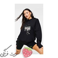 هودی مشکی طرحدار