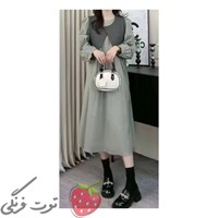 پیراهن مانتویی و وست چرم