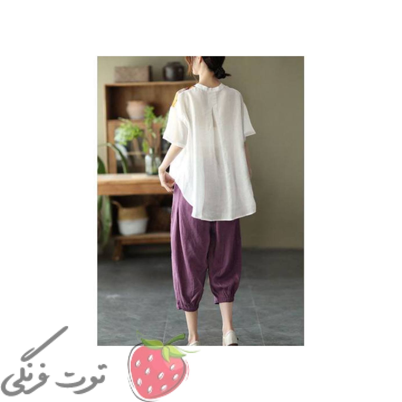 شومیز شلوار یقه بسته