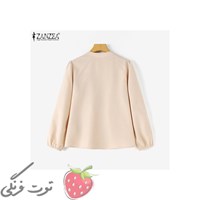 شومیز چین دار یقه گرد