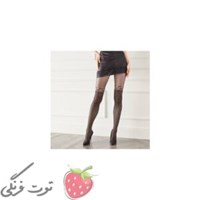 جوراب شلواری مشکی طرحدار