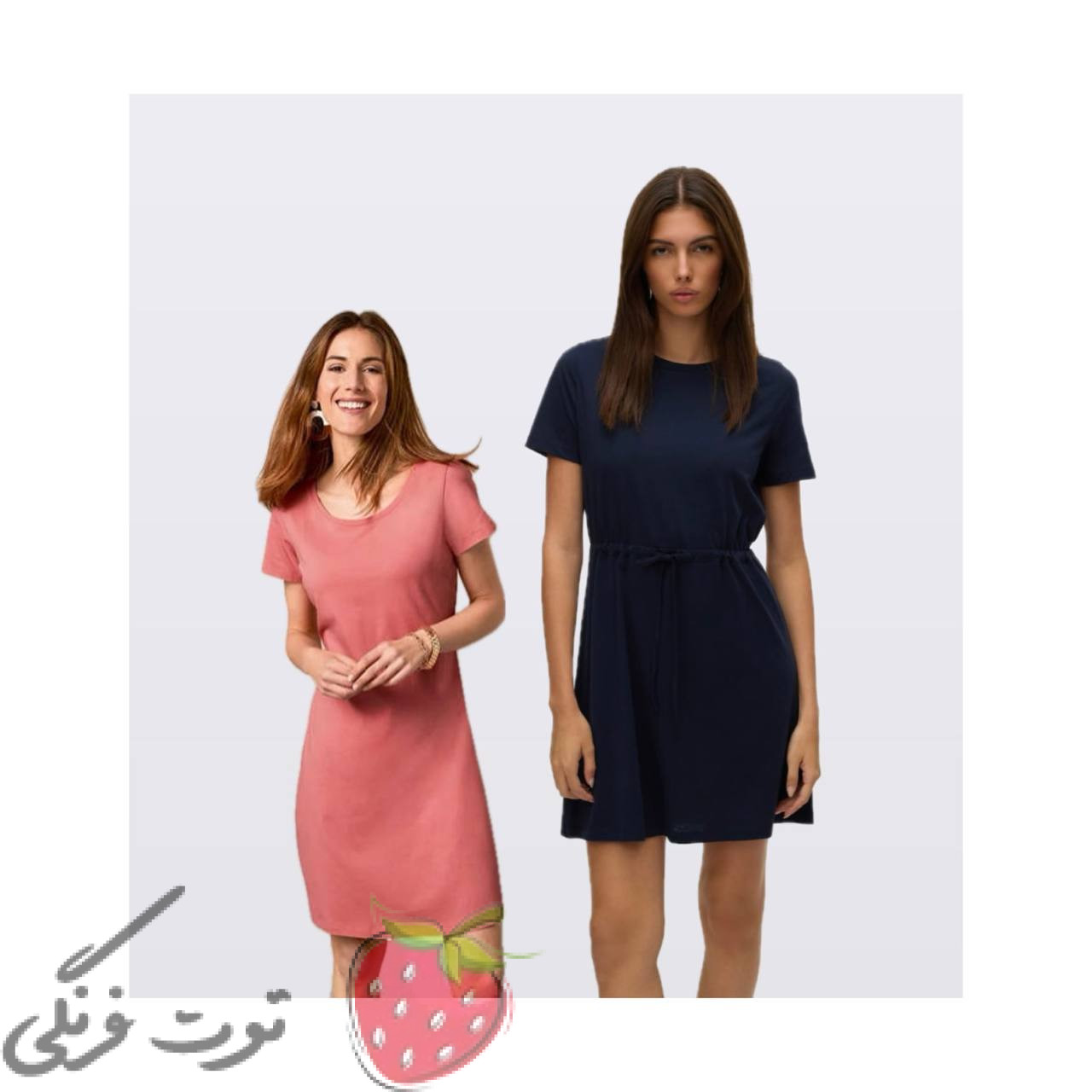 پیراهن دورنگ نخ پنبه‌ای اسمارا