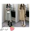 پیراهن مانتویی و وست چرم